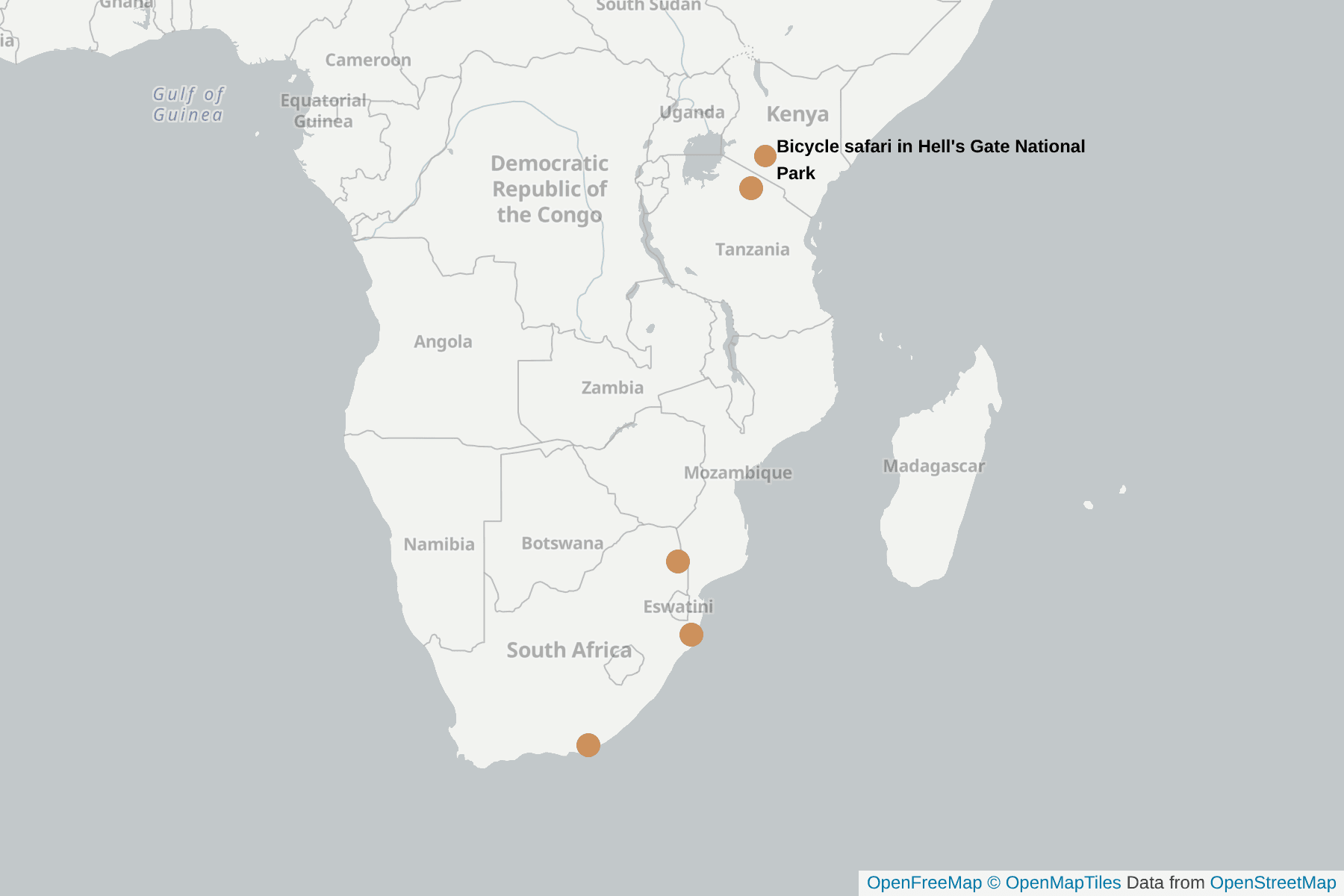 Map of Banded Mongoose