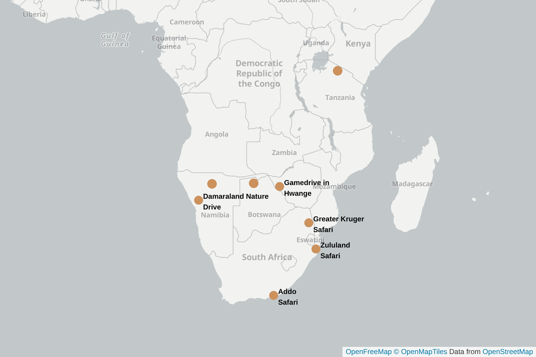 Map of Spotted Hyena