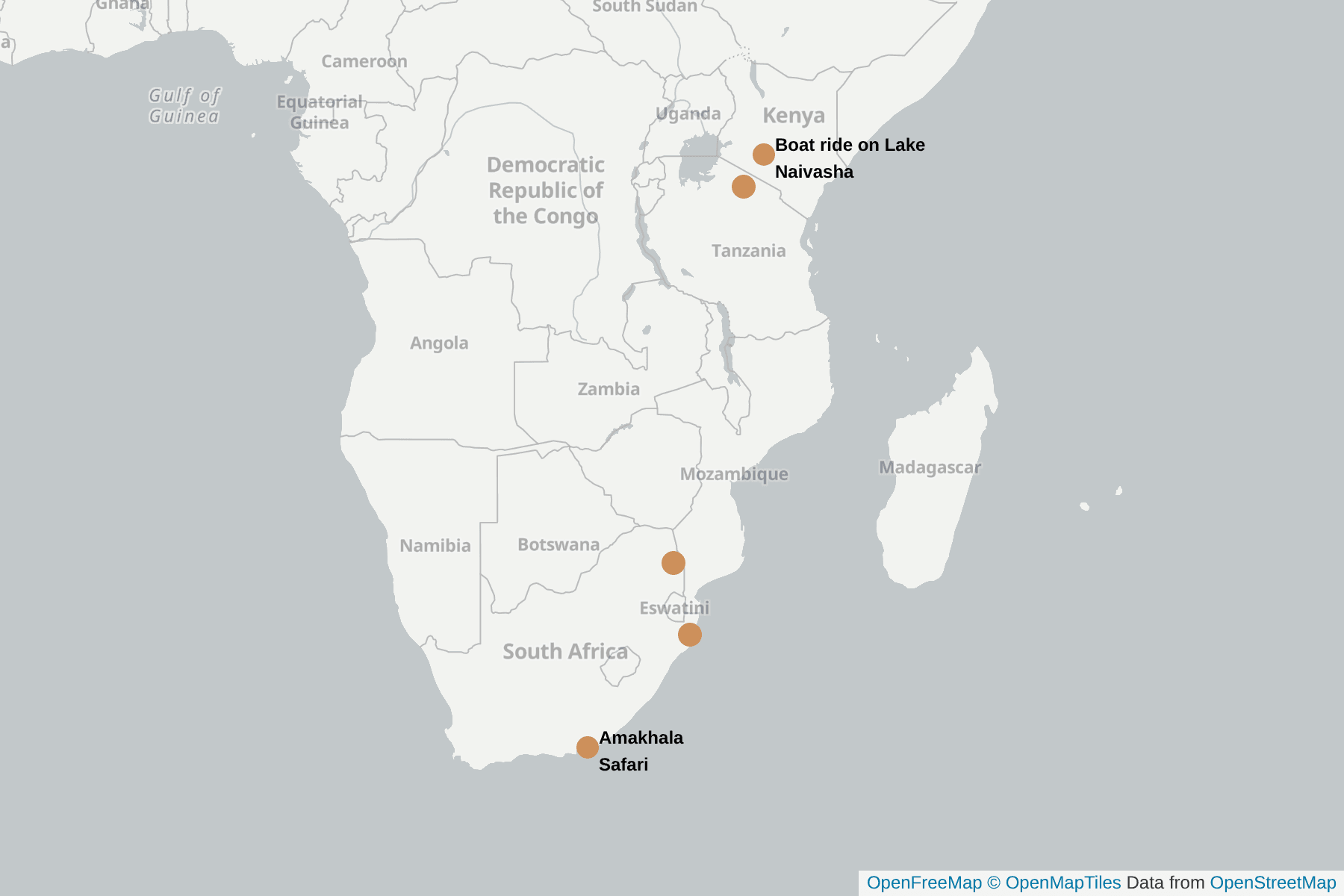 Map of Vervet Monkey