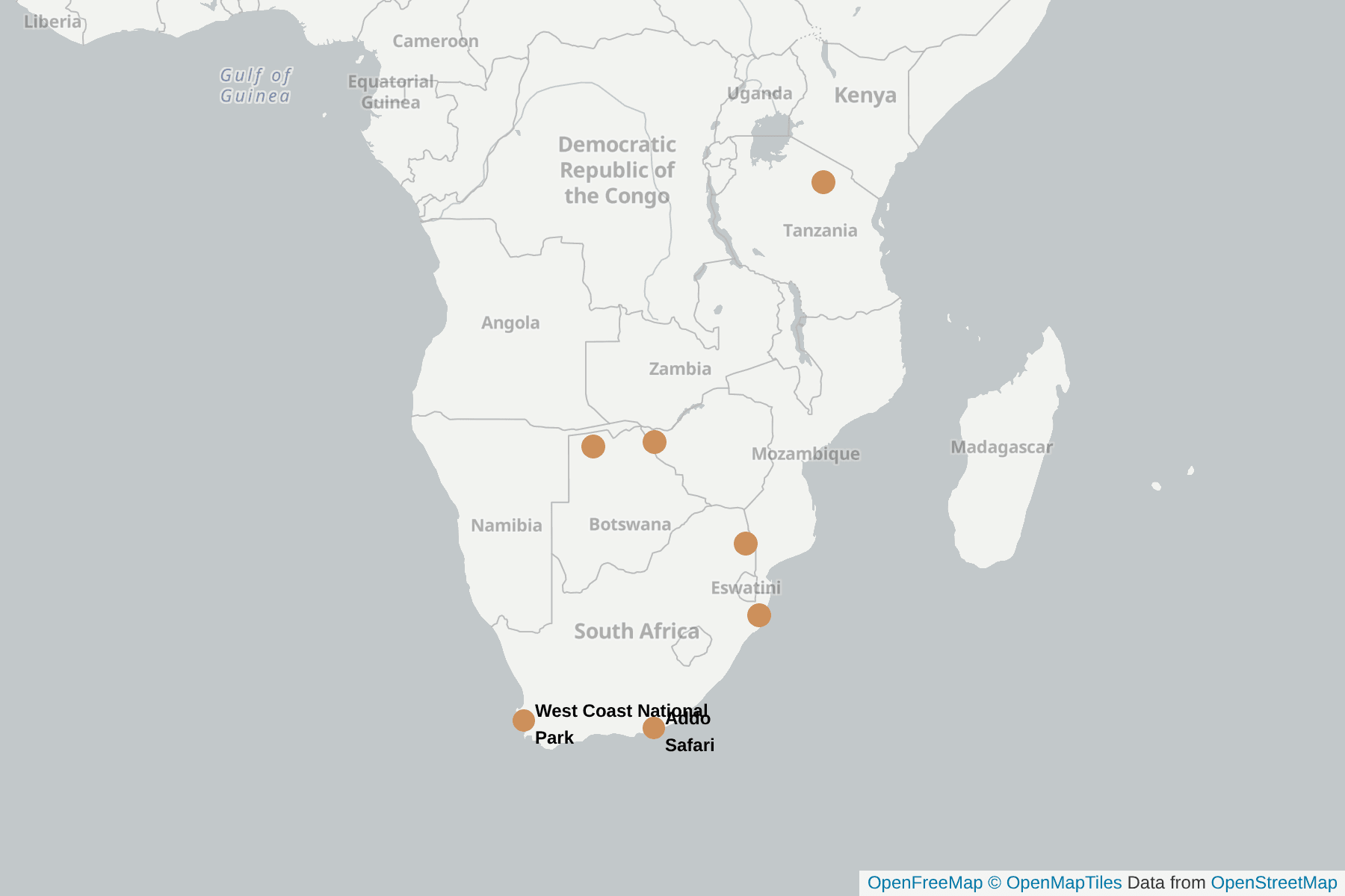 Map of Kudu