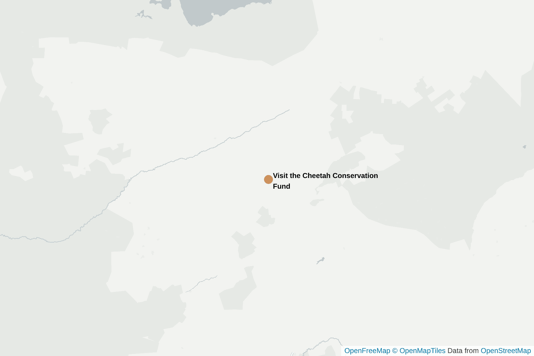 Map of Visit the Cheetah Conservation Fund