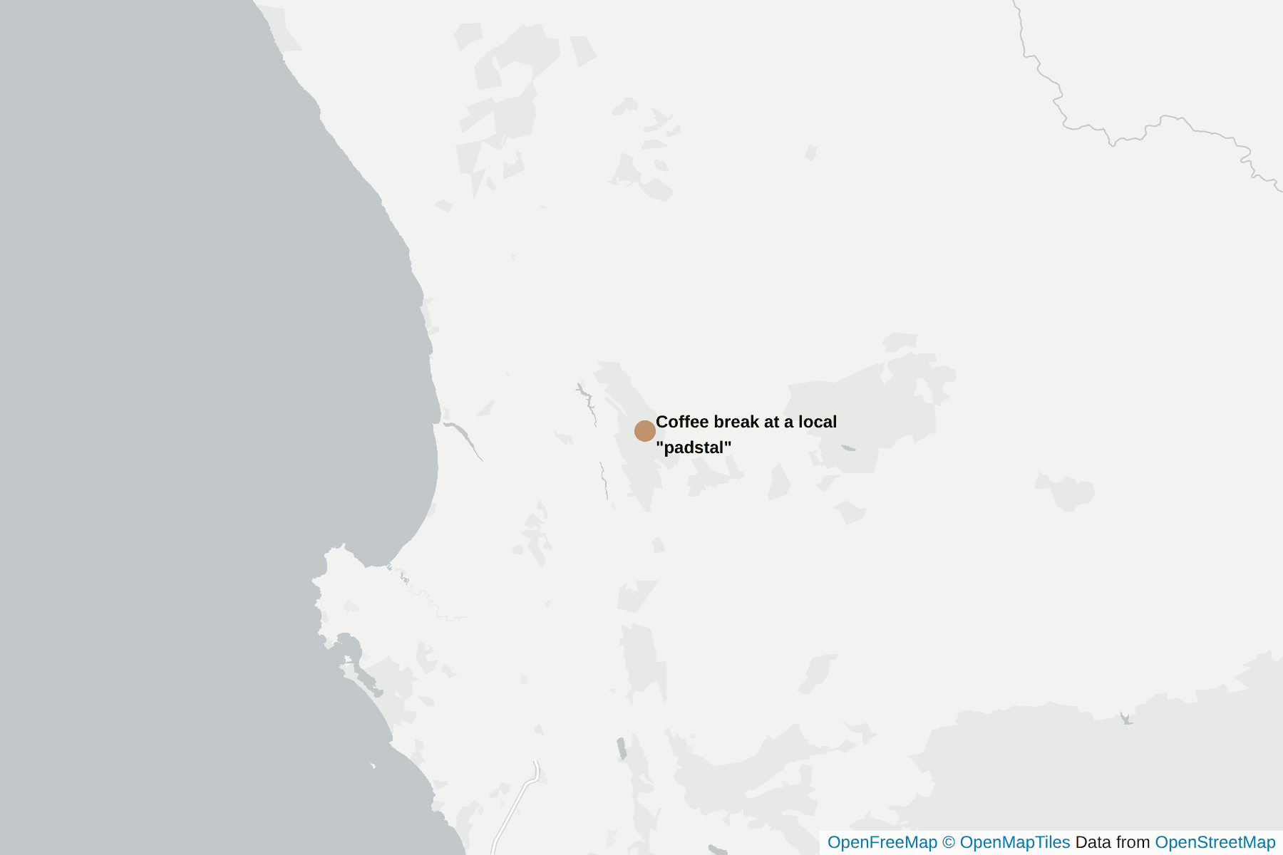 Map of Coffee break at a local "padstal"