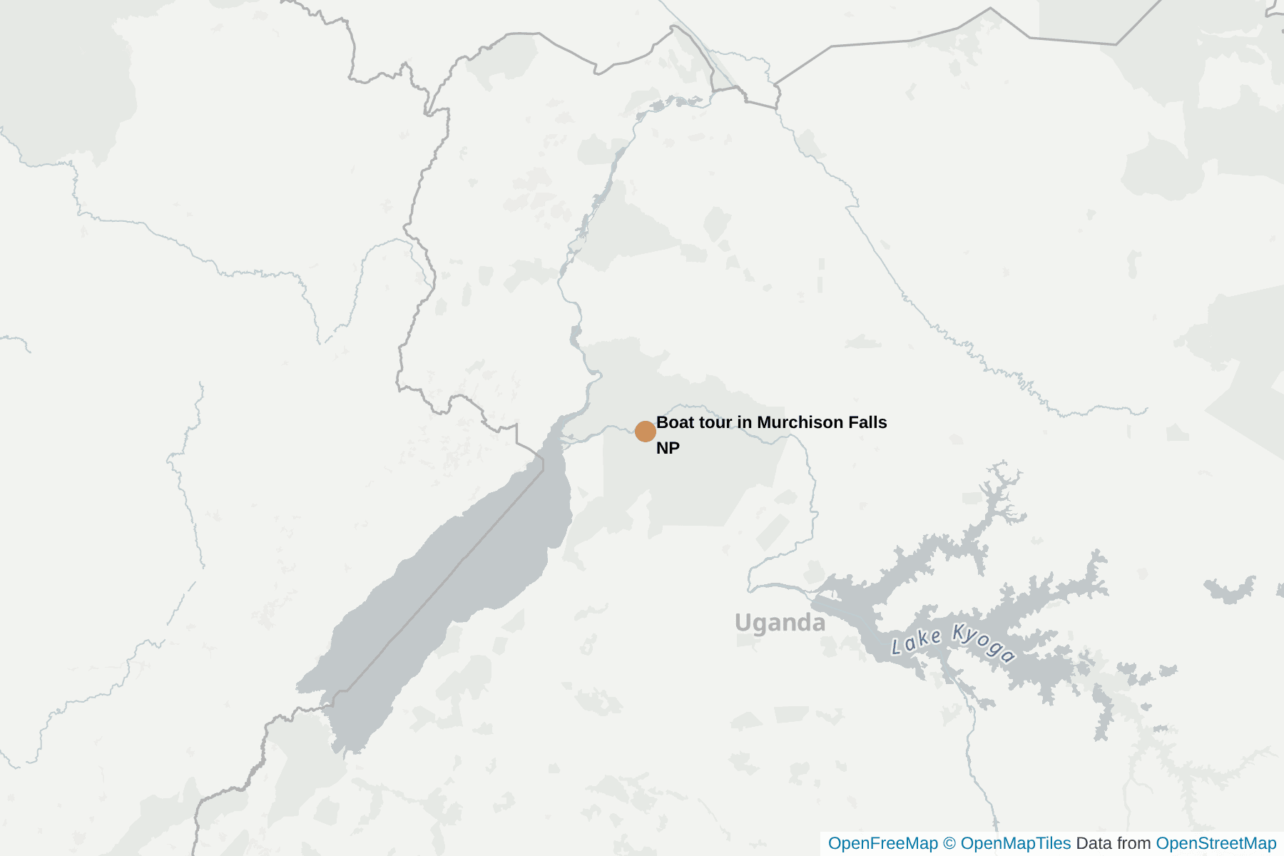 Map of Boat tour in Murchison Falls NP