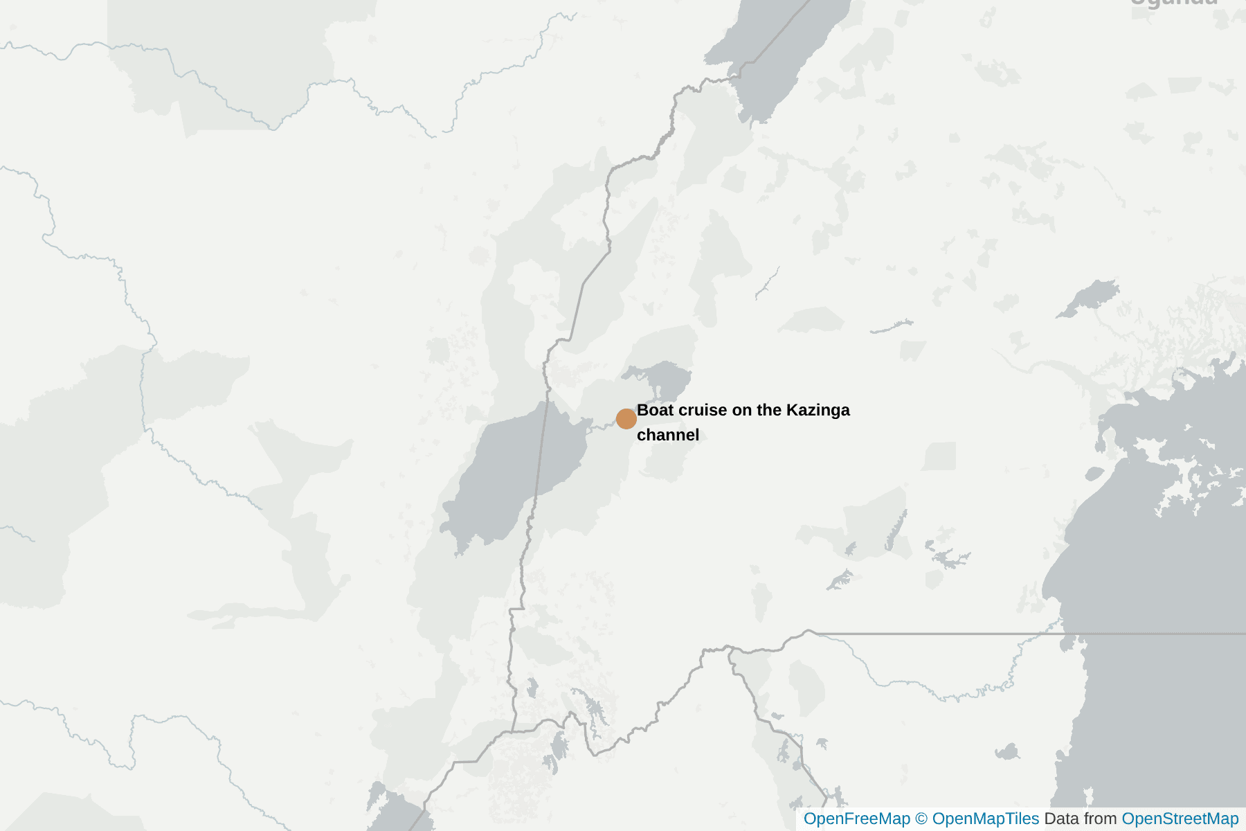 Map of Boat cruise on the Kazinga channel