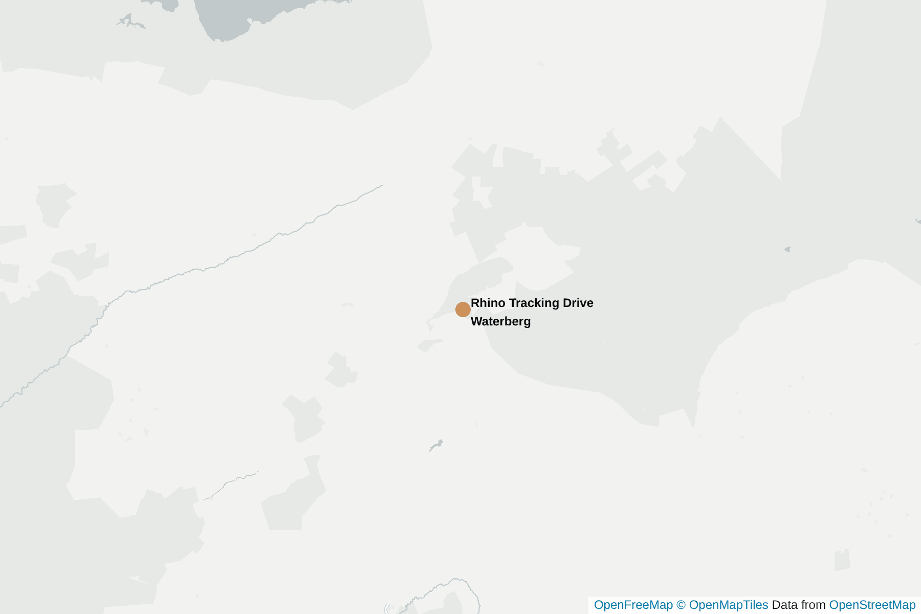 Map of Rhino Tracking Drive Waterberg