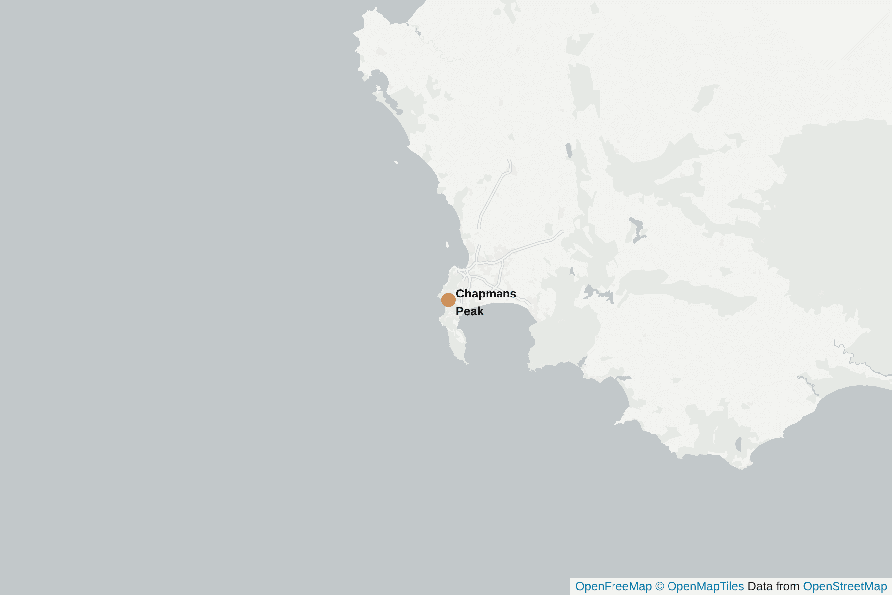 Map of Chapmans Peak