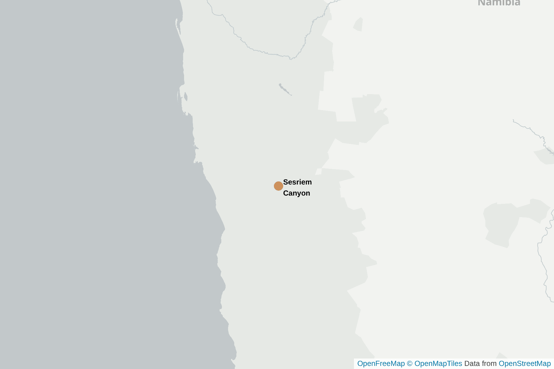 Map of Sesriem Canyon