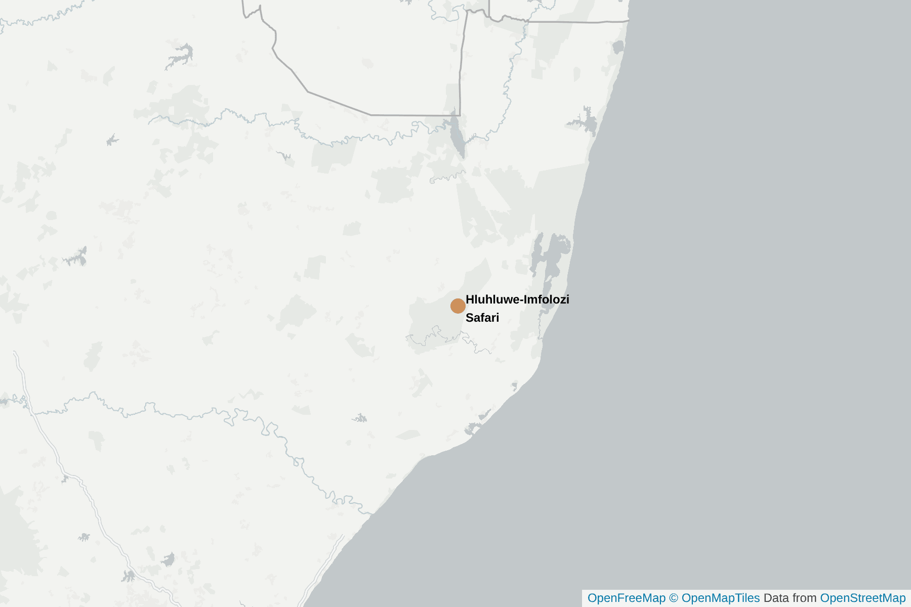 Map of Hluhluwe-Imfolozi Safari
